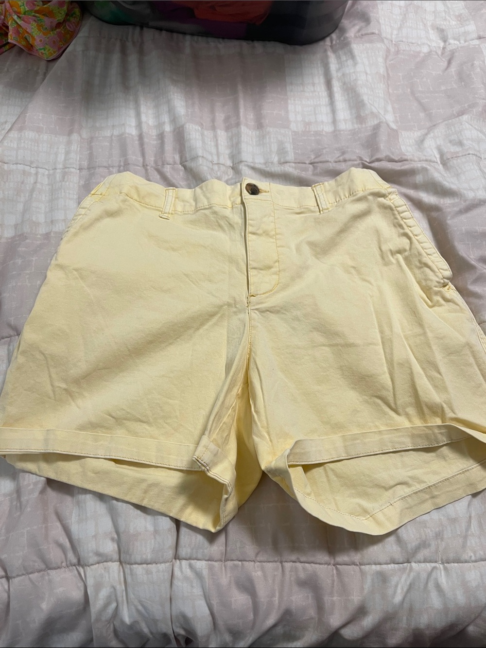 Light Yellow Casual Shorts